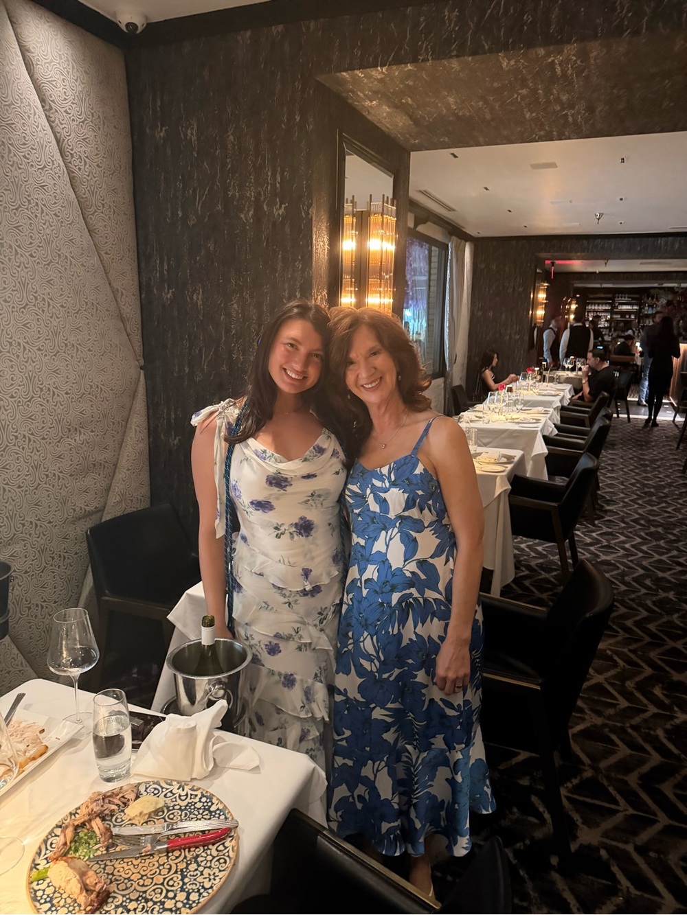 Astr Blue Floral Midi Dress & Astr White Blue Floral Midi Dress